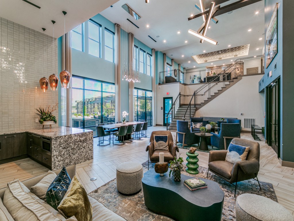 Spacious two-story resident lounge